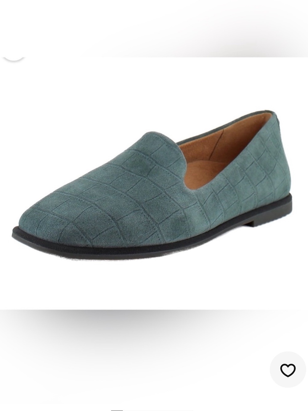 Vionic Willa 2.0 Suede Loafer Scarab Teal Blue Embossed
